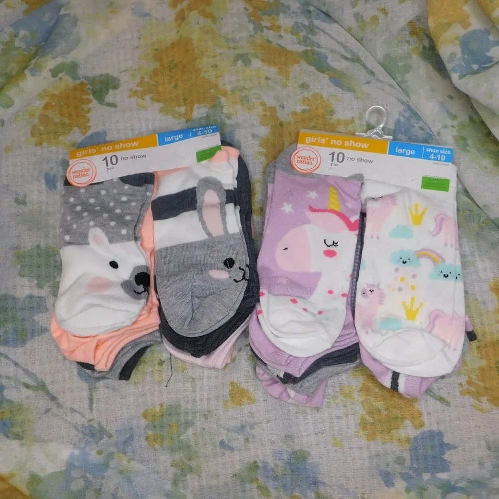 Bundle of Wonder Nation Big Girls No Show Socks